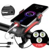 USB Wiederaufladbare LED Fahrrad Scheinwerfer Fahrrad Kopflicht Frontlampe Radfahren + Horn-